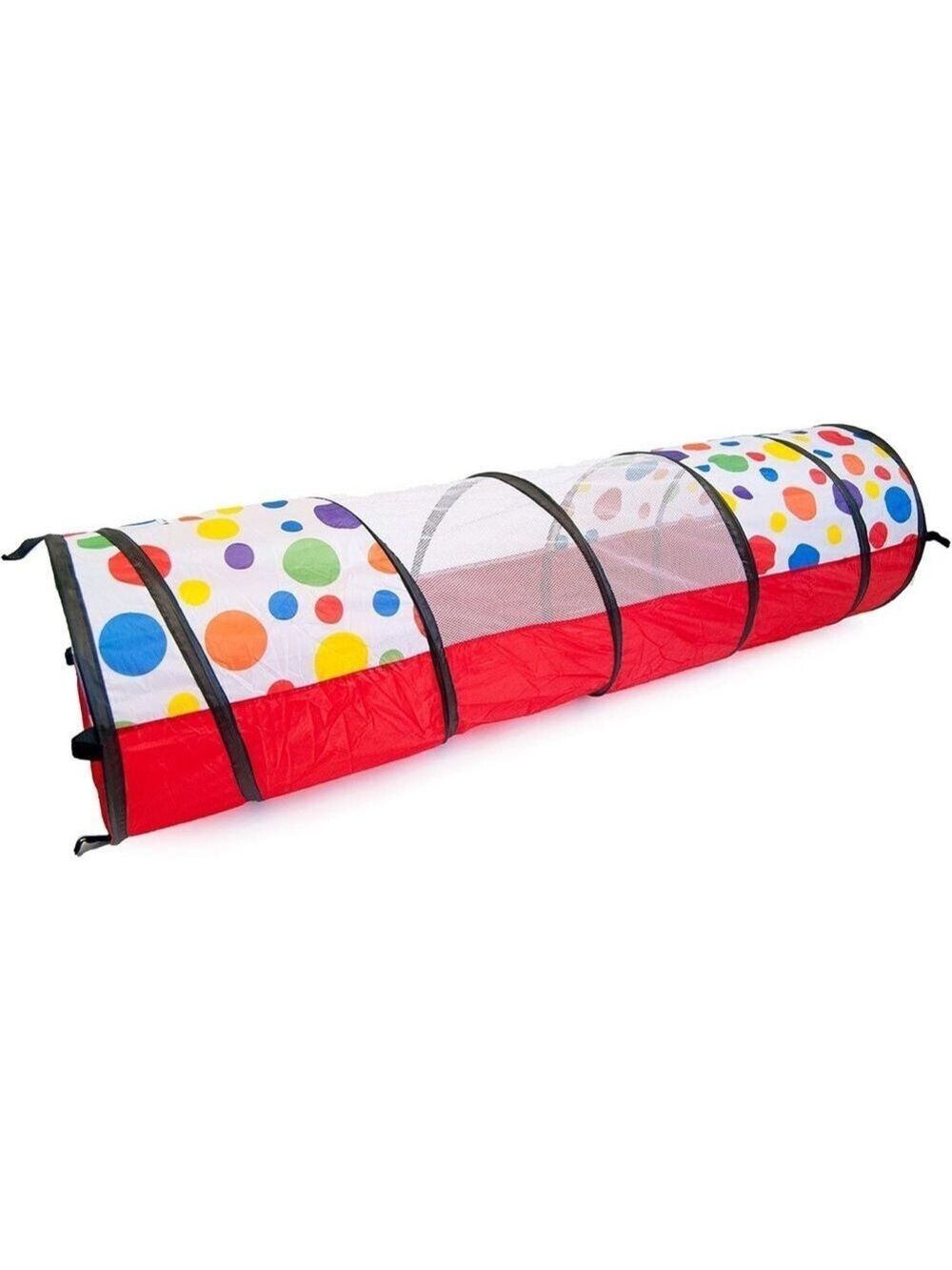 Kids Pop Up Play Tunnel with Carrying Bag Polka Dot Theme 6 Feet New